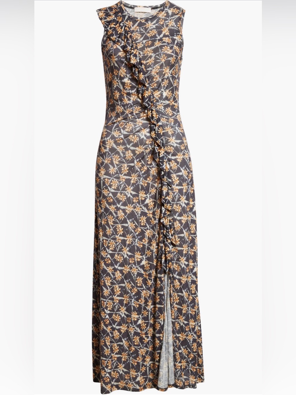 NWOT Ulla Johnson Elise Black Maxi Dress with Orange Floral Print Fall Wardrobe - Picture 2 of 5